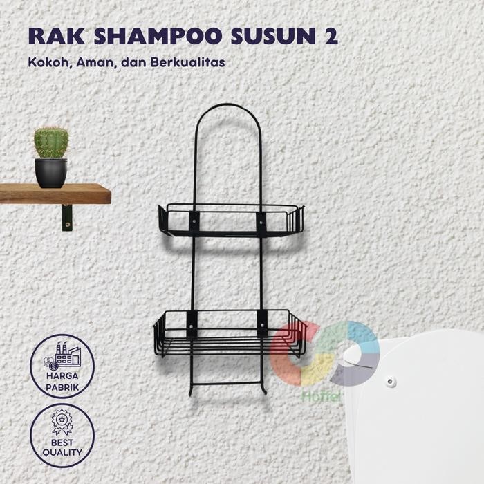 (COD) Rak Shampoo Gantung Besi Susun 2 Anti Karat rak kamar mandi Rak Besi