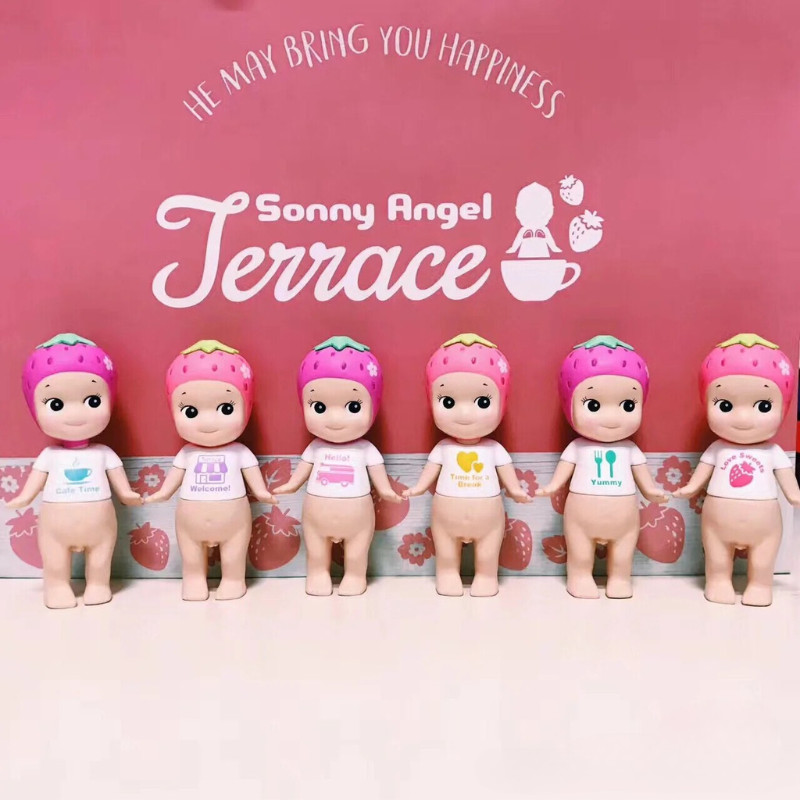 Sonny Angel 6 Styles Strawberry Mini Figure Seoul Series Blind Box Doll Toy Model Car Decoration
