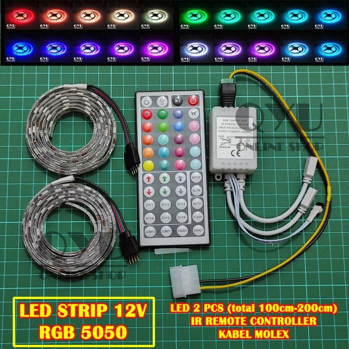 Led Strip Rgb 5050 + Remote Control (Dual) + Molex ( Modif Case Pc )