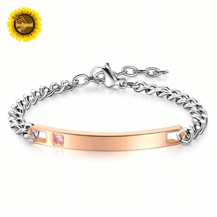 Gelang Couple Hitam Titanium Anti Karat Aksesoris Perhiasan Asli 100%