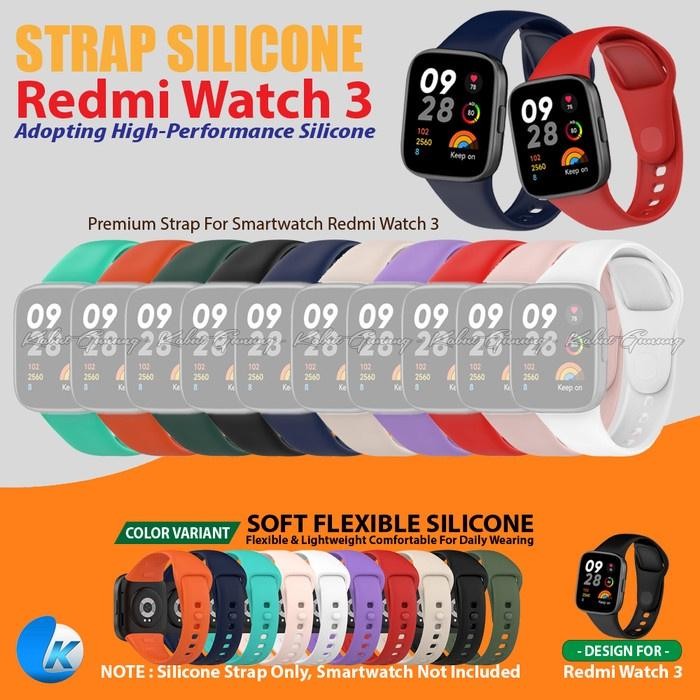 Siap- Strap Silikon Strap Tali Smartwatch For Redmi Watch 3 Mi Watch 3