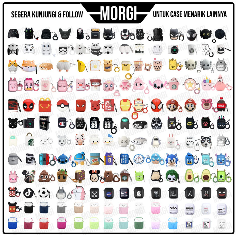 Broth3R Sist3R Case Airpods 2 3D Premium Gen 1 Lucu Karakter Inpods 12 Polos Hitam I12 Boba