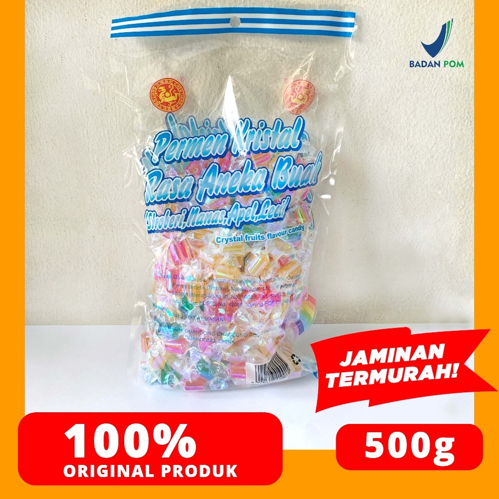 

PERMEN KRISTAL WARNA WARNI CRYSTAL FRUIT FLAVOR CANDY CHEN LIANG JI 500 gr