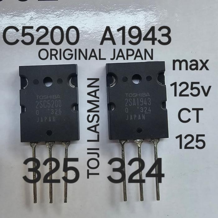 Mantap- C5200 A1943 lot 313 308 100% ORIGINAL JAPAN JEPANG 2SC C 5200 ORI