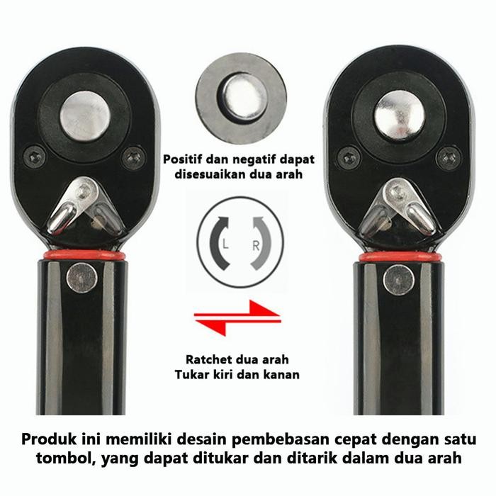 Sukkiystrore Kunci Sok Set 1/4 1/2 Torsi Preset Torsi Kunci Pas Drive Alat 5-210 Nm Preset Kunci