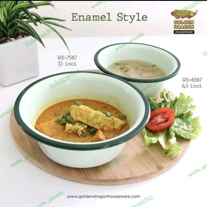 BnYkPilih- Mangkok Enamel Golden Dragon We65B7 We75B7