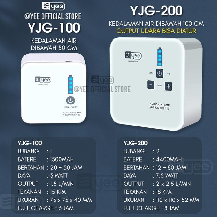 Yee - Aerator AC DC / Silent Aerator ACDC / Aerator 1 lubang 2 lubang / Chargeable Aerator / Air