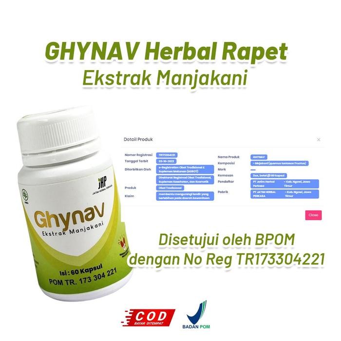 STOK TERBATAS Suplemen Herbal Ghynav isi 60 kapsul - Aman & Bersertifikat BPOM LO814