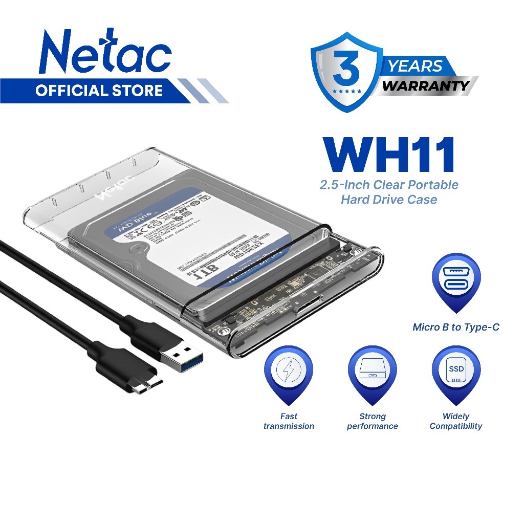 NEW PRODUCT NETAC OFFICIAL STORE - NETAC SSD ENCLOSURE WH11 2.5" SATA III TO USB3.0 EXTERNAL HDD/SSD