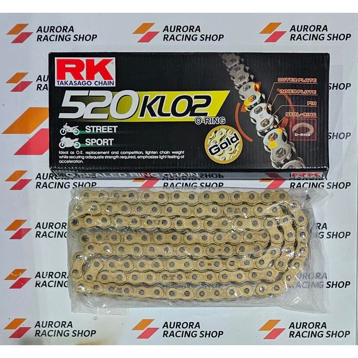 Rantai Rk O Ring 520 Klo2 - 120L Gold Rk Takasago Chain Japan Original