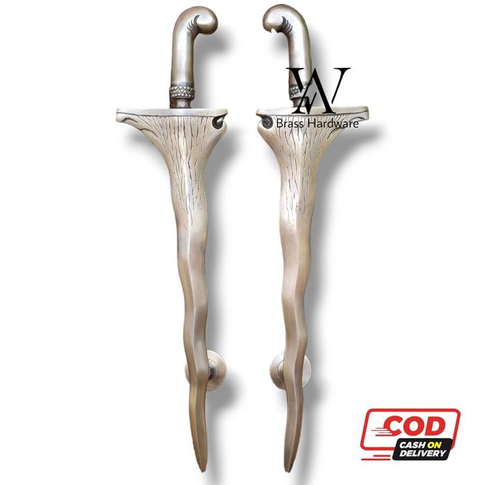Handle Pintu Kuningan / Brass Door Pull - Keris