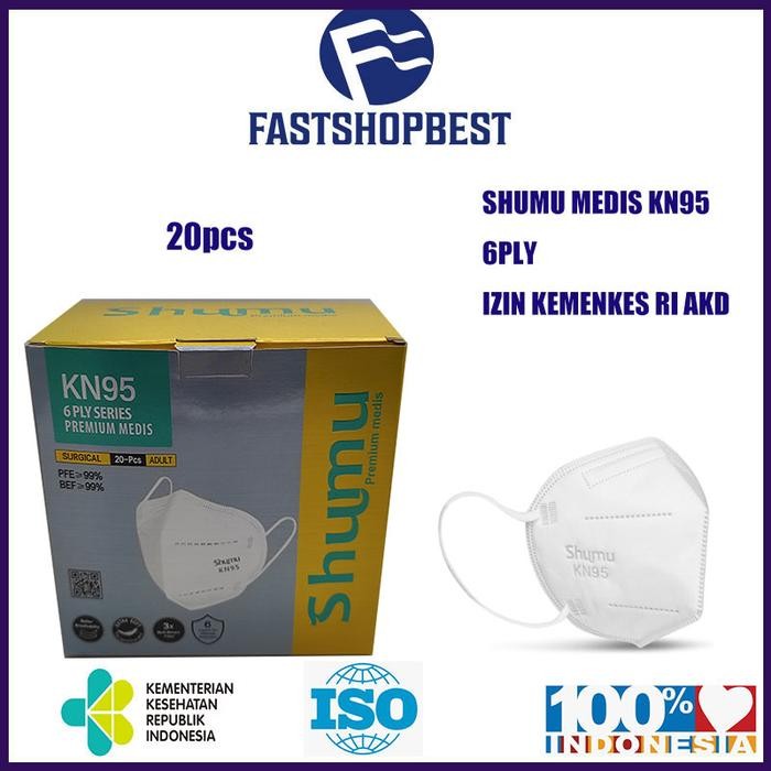 SHUMU MASK KN95 6ply PREMIUM MEDIS isi 20pcs/box masker