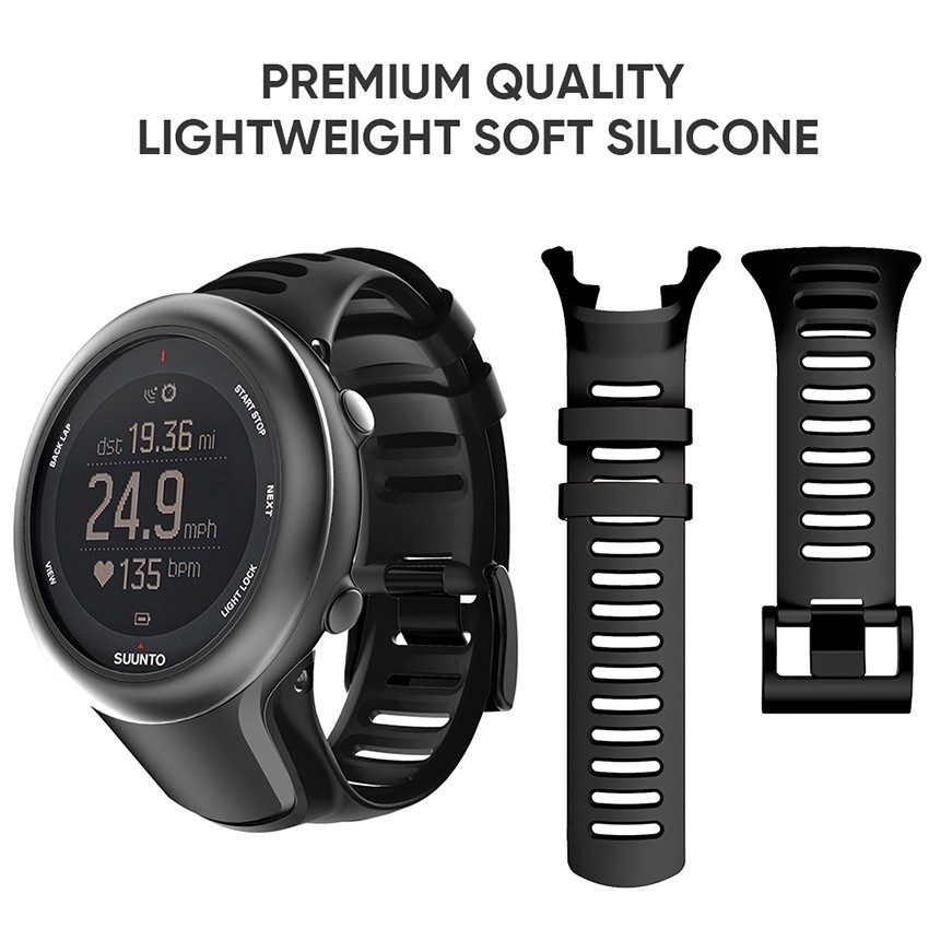 Purvisco - Tali Jam Tangan Suunto Ambit 1 2 3 Original Strap suunto core Rubber Strap Tali Karet
