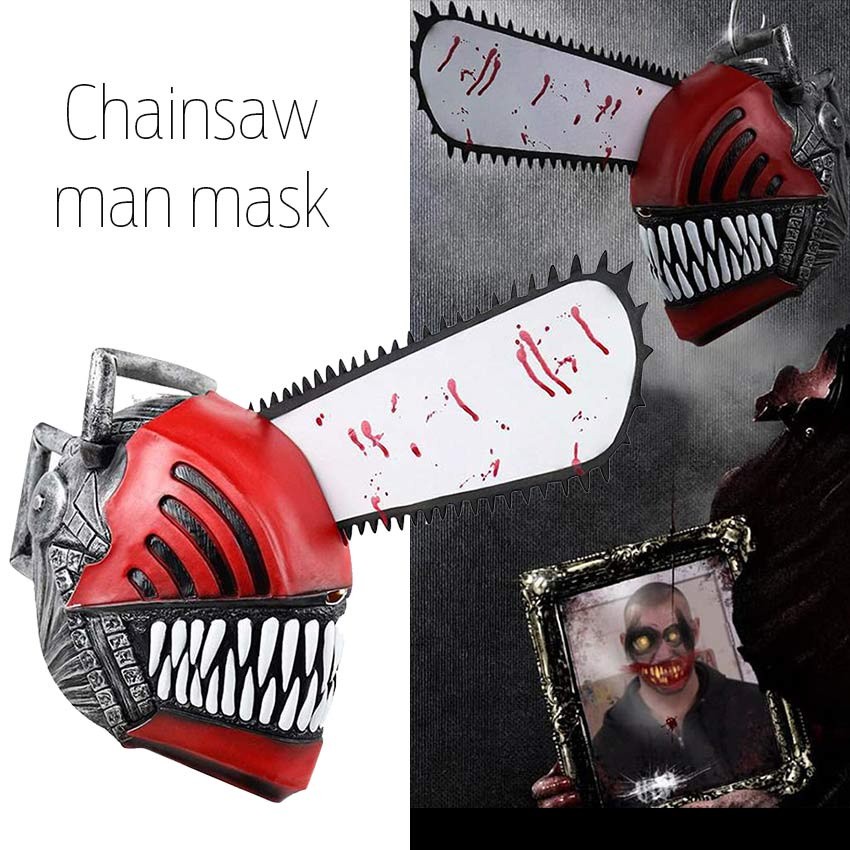 Purvisco - Helm Chainsaw Man Denji Cosplay Anime Chainsawman Helm Chainsaw Man Anak Adult Topeng