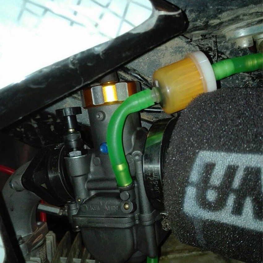 Purvisco - 6mm Katup Keran Bensin On/Off+Tabung Oli+Filter Inline Petcock Untuk Motor Atv Skuter