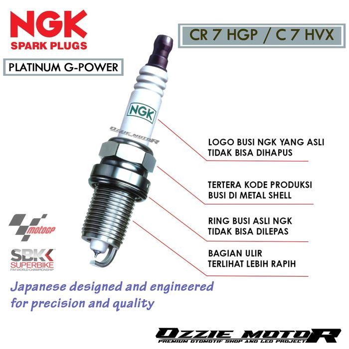 Busi Motor Ngk Platinum G-Power Cr7Hgp/C7Hvx Original Made In Japan