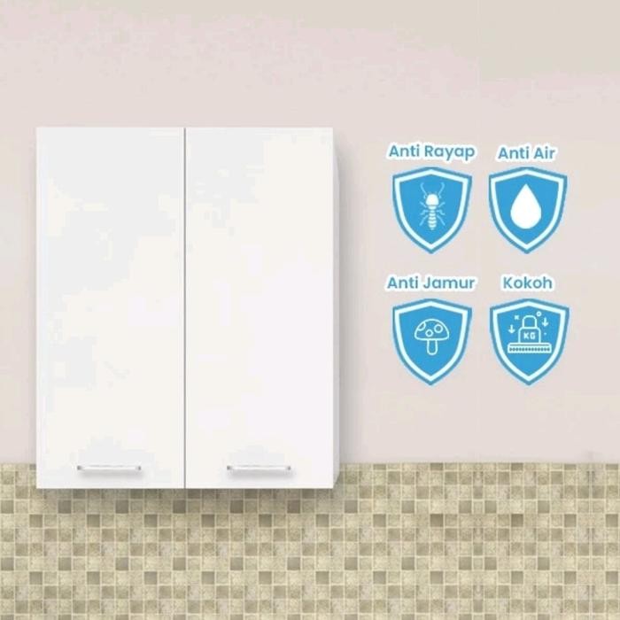 Lemari UPVC kitchen set atas 2 pintu / rak dapur atas 2 pintu