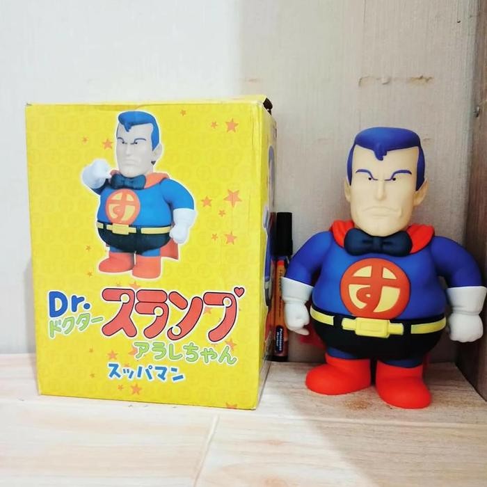 Mainan action figure dr slump suparman big vinyl figure Artikulasi Tin