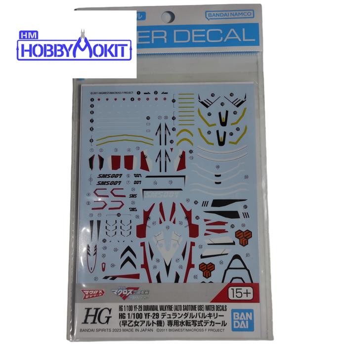 WATER DECALS HG 1/100 YF-29 DURANDAL VALKYRIE (ALTO SAOTOME USE)