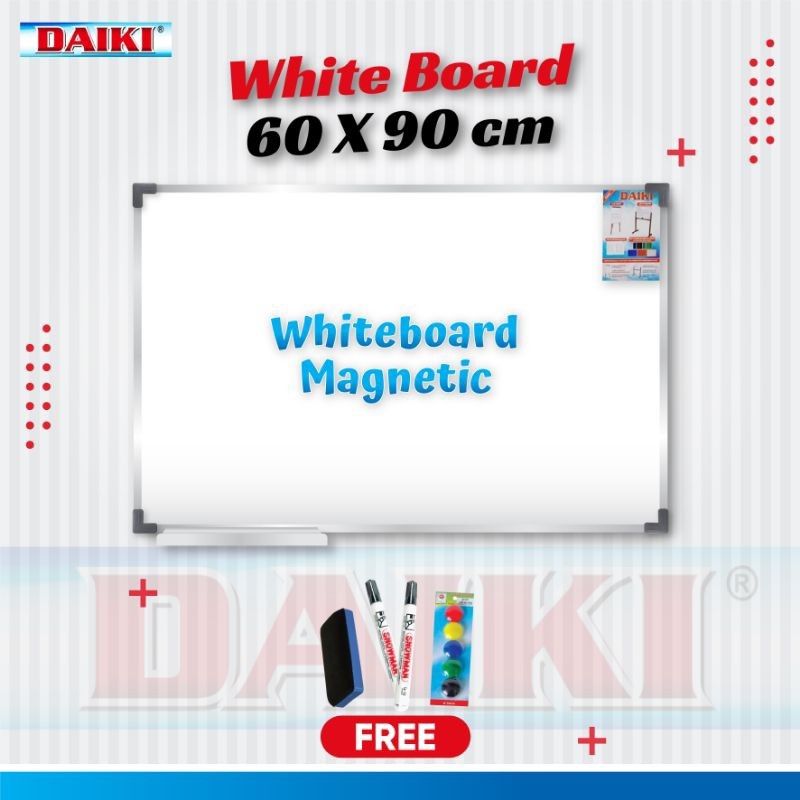 

Papan tulis / Whiteboard Magnetic DAIKI Uk 60x90 Cm