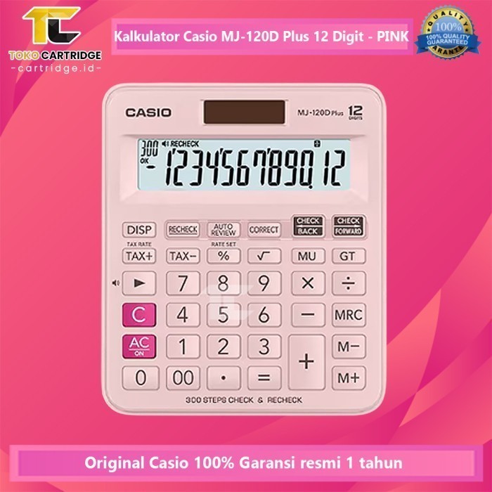 

Calculator MJ-120D Plus 12 Dit Kalkulator Meja Mini MJ 120D Desktop Check Correct 12 Dits B Pink Lht