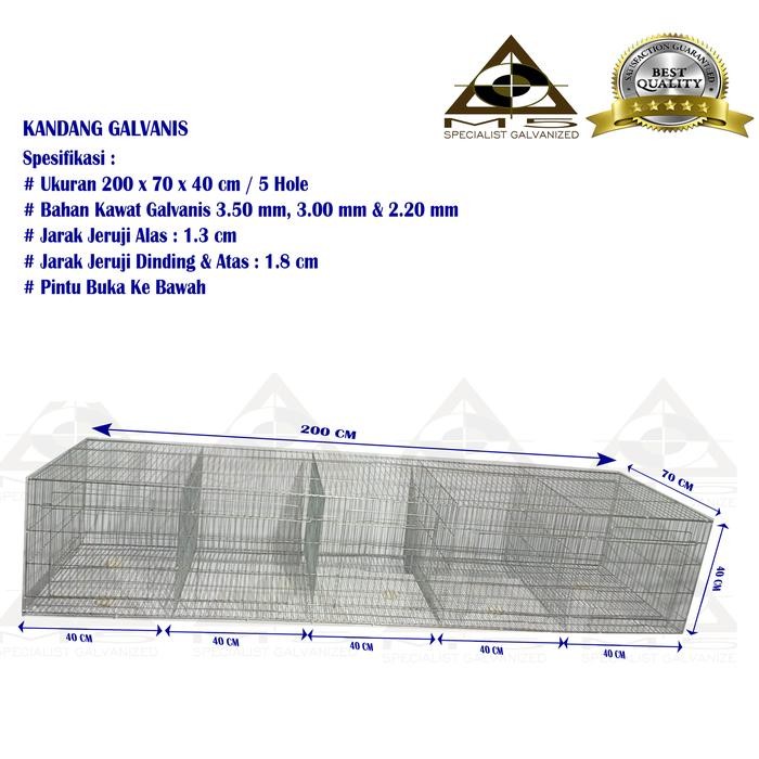 Kandang Kelinci Galvanis - Breeding 200.70.40/5Hole