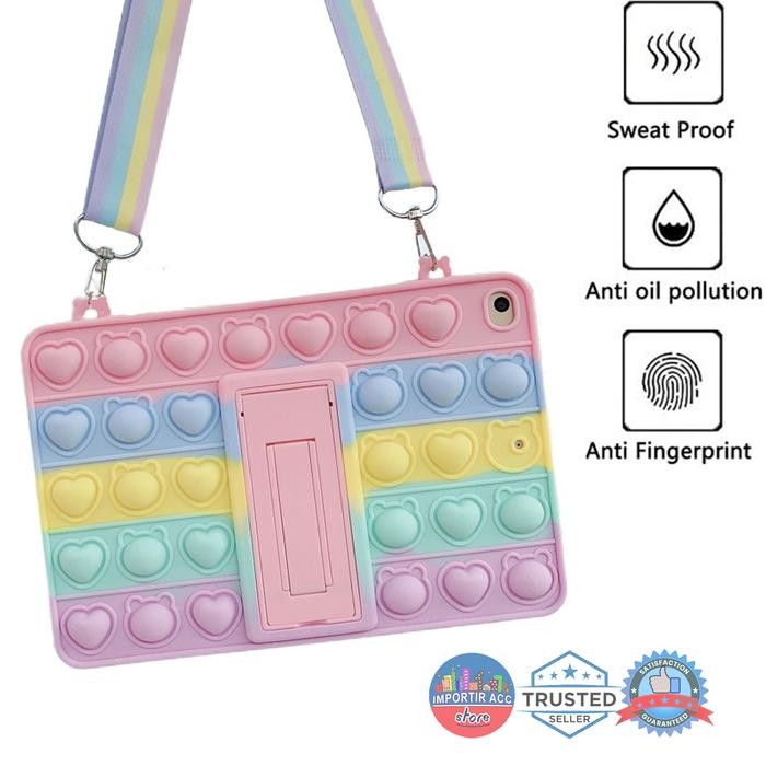 PROMO.. SAMSUNG GALAXY TAB A8 2019 T295 POP IT SILICONE SOFT CASE STRAP