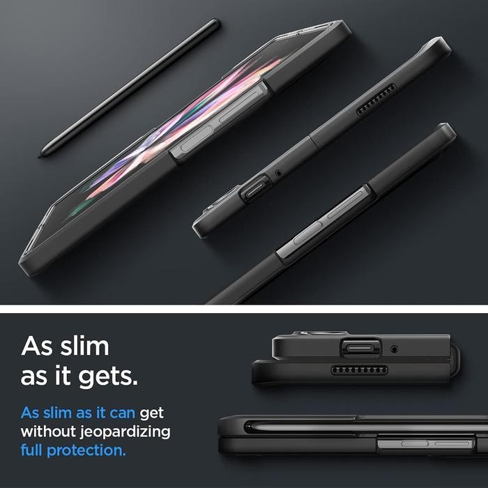 BURUAN,. CASE SAMSUNG GALAXY Z FOLD 3 FOLD3 SPIGEN THIN FIT P S PEN SLOT CASING