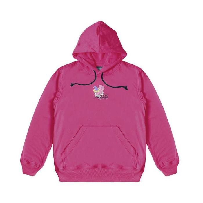ASLI.. DIAN DAHLIA OFFICAL H323 - ROUGHNECK NIGHTMARE RUBY PINK HOODIE (X)