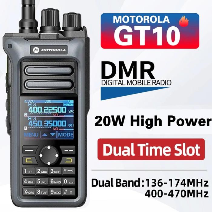 SendToday- Ht Handy Talky Jangkauan Luas 20Km Motorola Gt-10 20W Type C 6800Mah