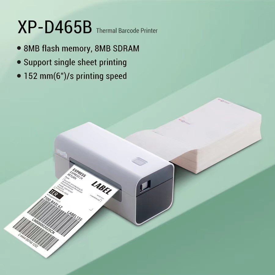 

SMARTCOM - Paket Printer Label 100 mm / 10 cm / 4 Inch SMARTCOM SM465B + Kertas LABEL 100X150mm
