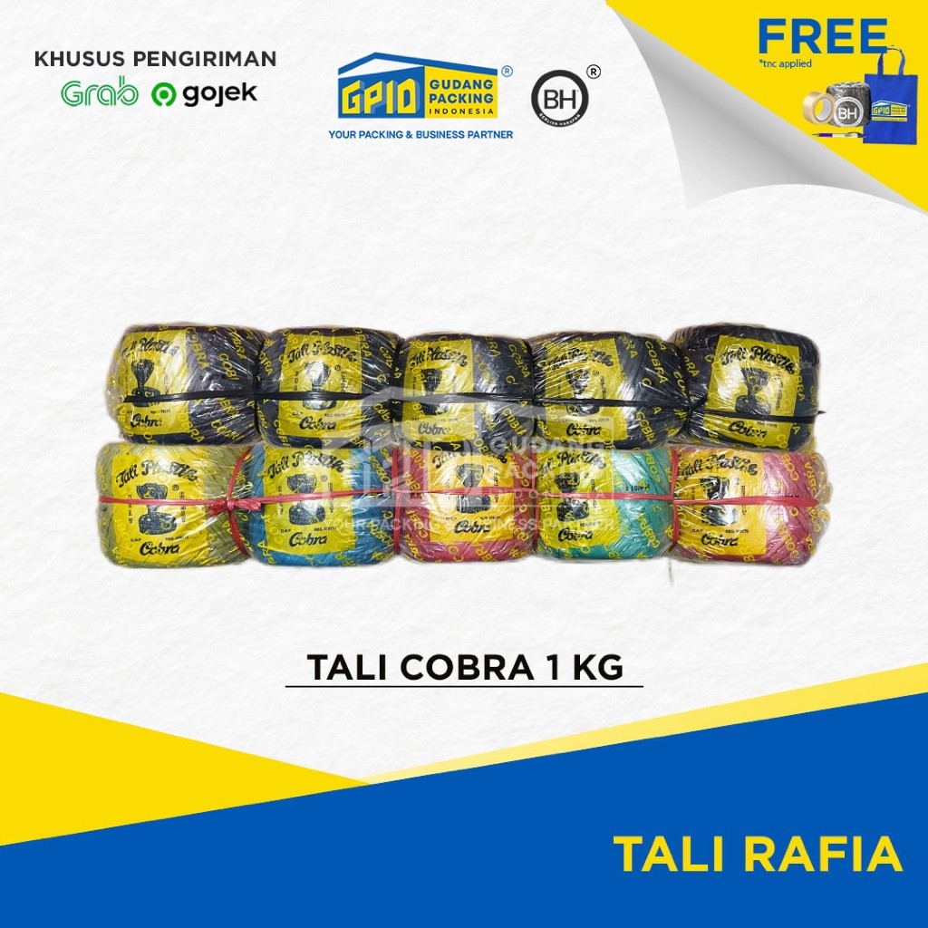 

(/) - Tali Rafia Hitam / Warna-Warni 1 Kg