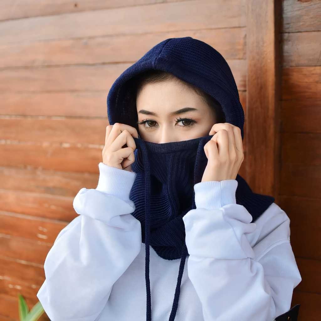 BALAKLAVA ORI RAJUT/KERUDUNG RAJUT/KUPLUK HIJAB RAJUT/VEST KOREAN