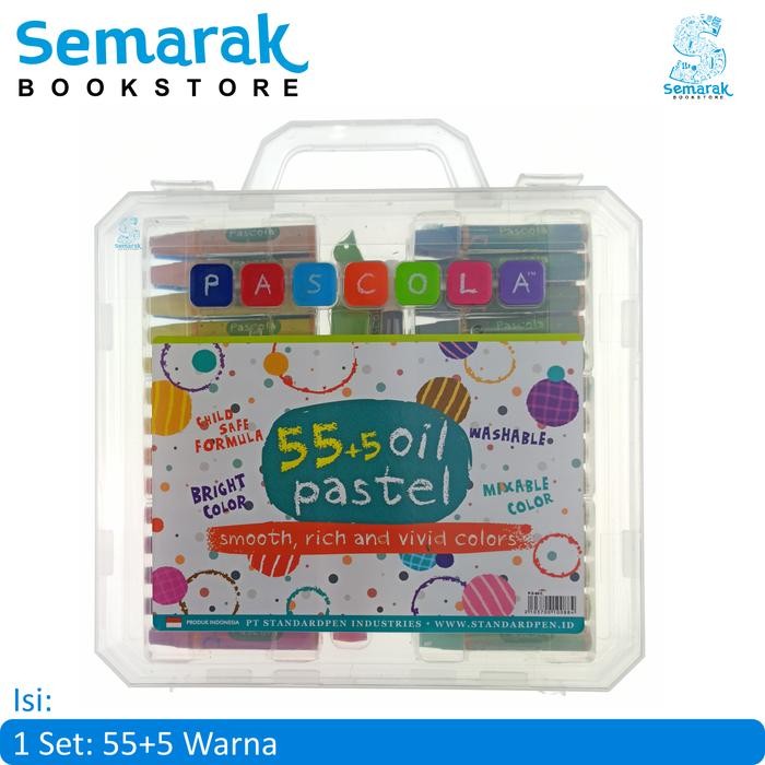 

Pascola PS60C Oil Pastel Krayon Dapat Dicuci 55+5 Warna Oil Pastel Pas