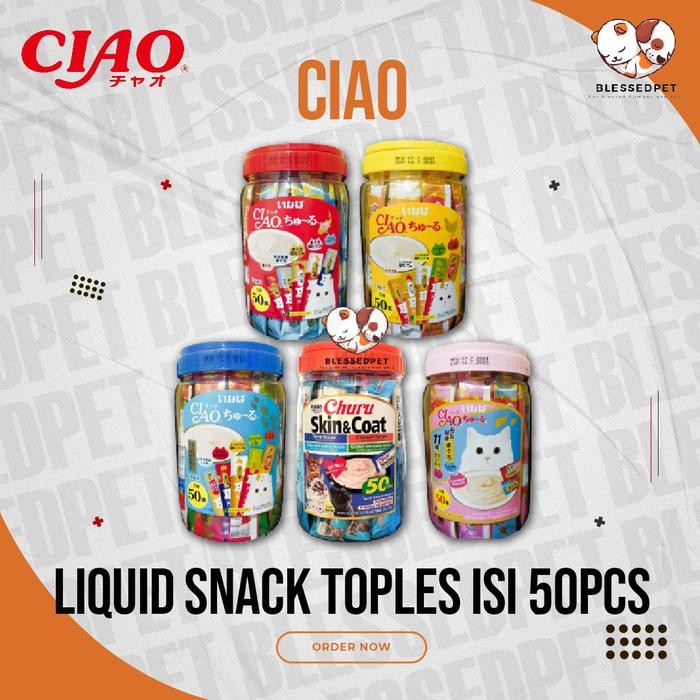 Ciao Liquid Snack Toples / Snack Kucing Ciao Liquid Toples Isi 50Pcs