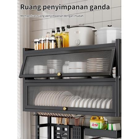 TERLARIS Rak Wastafel Cuci Piring Rak Piring Stainless Steel /2 Susun Rak Piring Wastafel Dengan
