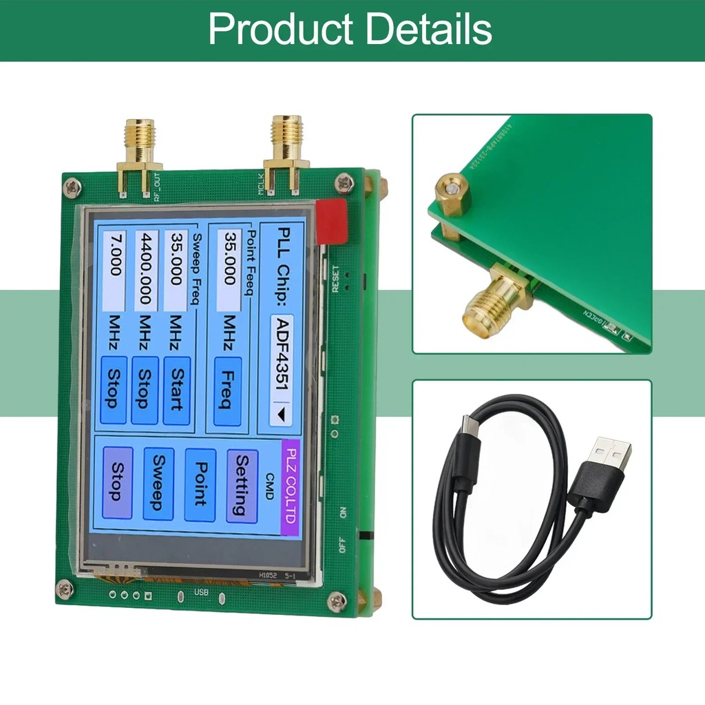 RF Signal Generator With USB Cable Replacement Kit ADF4351 35M-4.4G RF Signal Generator PLL Sweep Fr