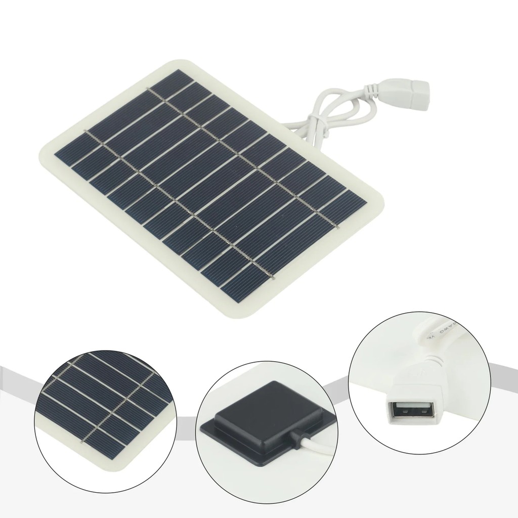 Outdoor Power Solution Portable Solar Panel 5V Solar Panel Polysilicon Material Sturdy Epoxy Frame F
