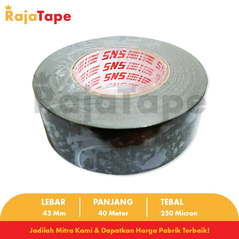 

KHUSUS / INSTANT (1 Karton) Lakban Kain Hitam Jumbo / Cloth Tape Jumbo 40 Meter x 45 Mm x 250 Mic