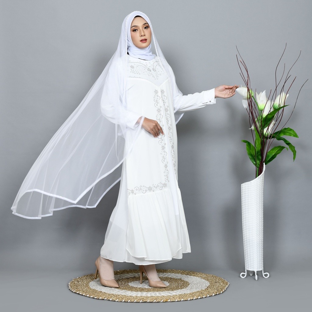 Slayer veil pengantin veil hijab pengantin selendang pengantin