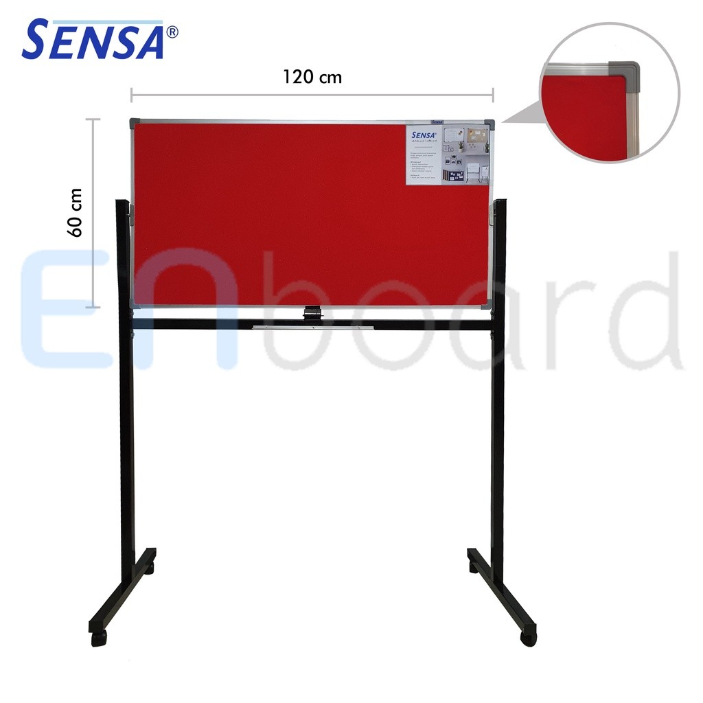 

Softboard / Board / Cork Board / Papan Pengumuman / Mading Standing Bludru Sensa 60 x 120 cm
