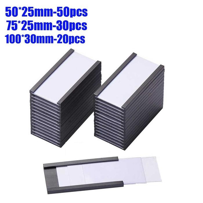 

LANGSUNG DIPROSES 50PCS/SET Label Name Tag Magnetic/Magnetic Label Dengan Pelindung Plastik/ Label