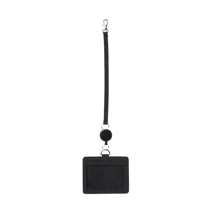

LANGSUNG DIPROSES MUJI Stretchy Polyester Card Holder W Reel Black/Name tag ID Card hold
