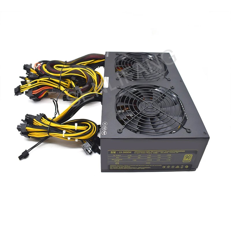 12 card Miner mining rig 180-240V pico psu BTC ETC power Mining High  3600W ATX PSU Bitcoin Miners  