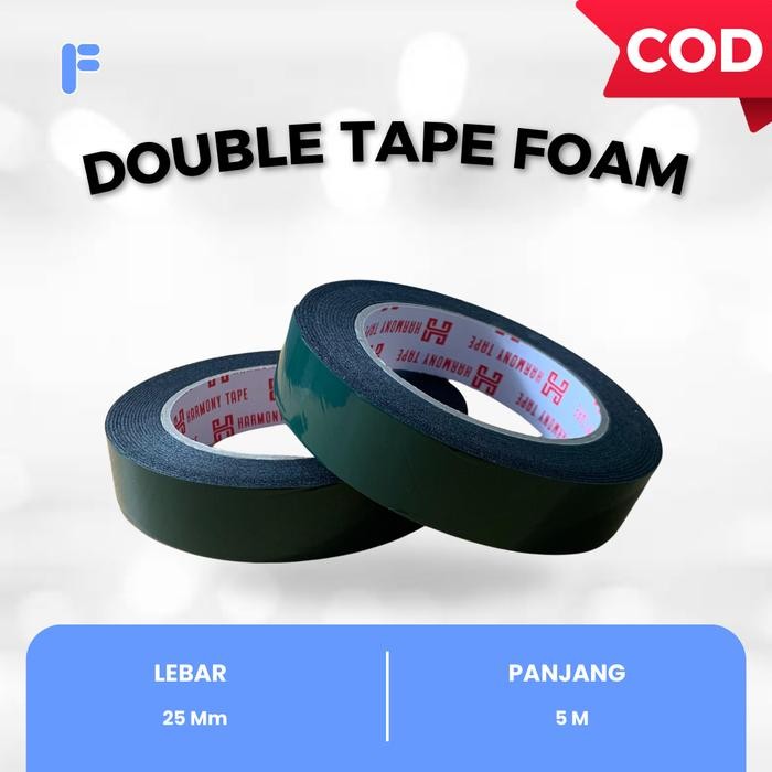 DOUBLE TAPE HIJAU FOAM TEBAL - DOUBLE TAPE FOAM DAYA REKAT KUAT 24MM X 5 METER