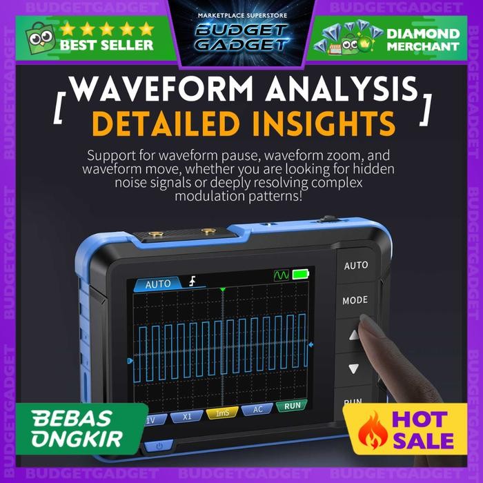 Fnirsi Dso153 Oscilloscope Digital Handheld Portable 5 Ms/S 1000Mah Osiloskop Digital Portable -