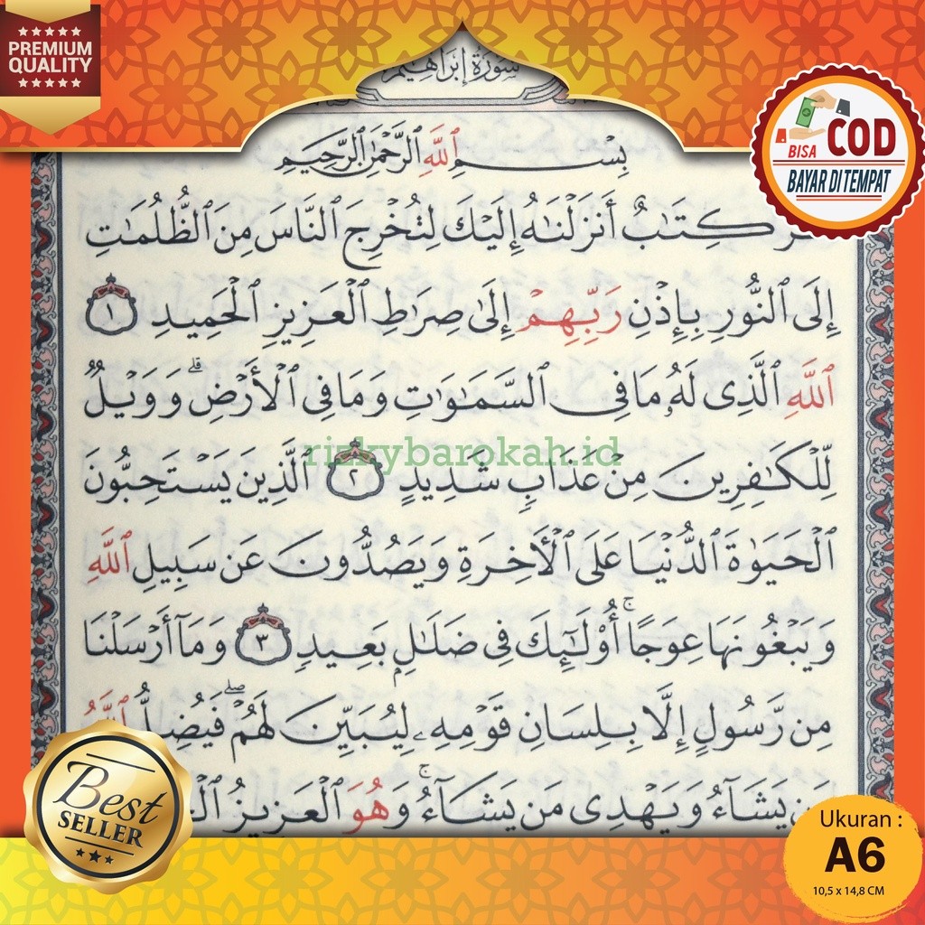 (10x15cm) Mushaf Saku Utsmani Darussalam Al Quran Impor Mesir A6 Resleting Alquran Utsmani Kecil