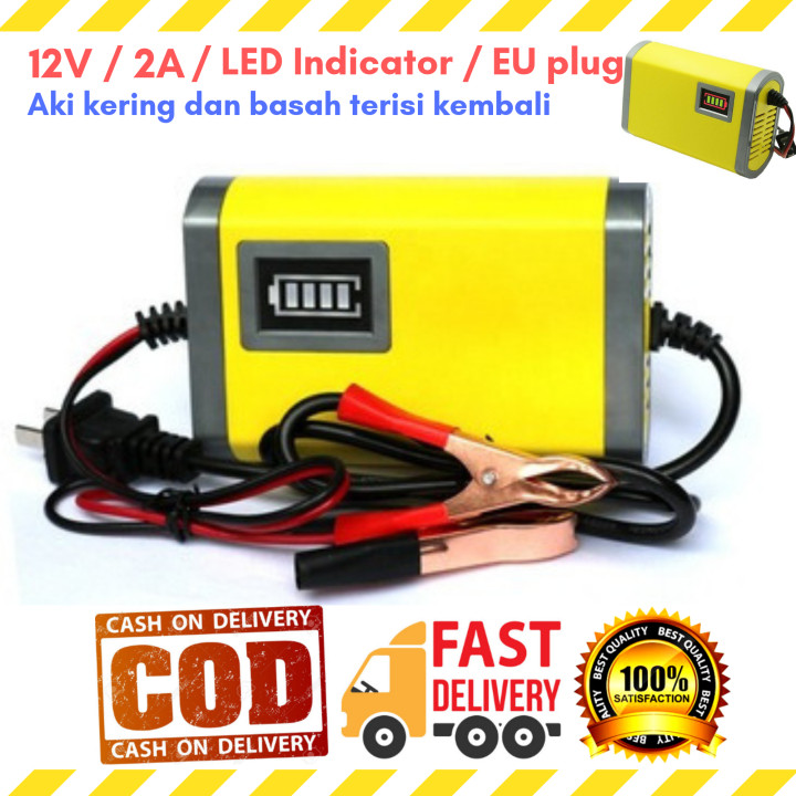 CHARGER AKI MOTOR MOBIL 2A / 6A 12V ALAT CAS AKI CASAN ACCU MOTOR MOBIL CARGER AKI CHARGER ACCU