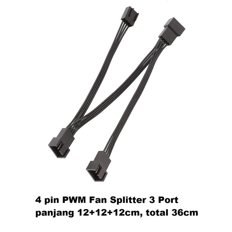 KABEL SPLITTER 4 PIN PWM FAN POWER EXTENSION / SPLITTER 3 PORT