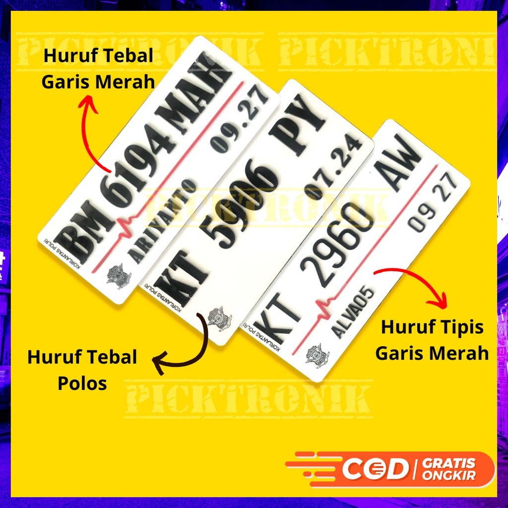 PLAT NOMOR MOTOR PUTIH AKRILIK CUSTOM MODEL TERBARU - PLAT NOMOR PUTIH AKRILIK TIMBUL